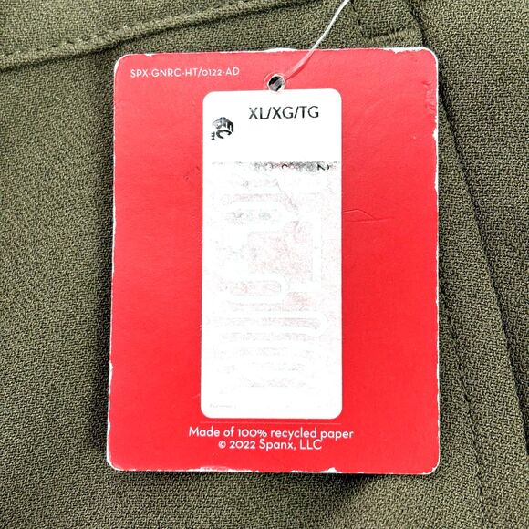 SPANX Carefree Crepe Trouser Pants Olive Green Size XL Petite NWT - Picture 5 of 7